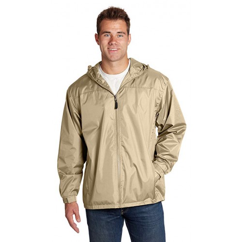 Men's Lined Hooded Wind Resistant/Water Repellent Windbreaker Jacket